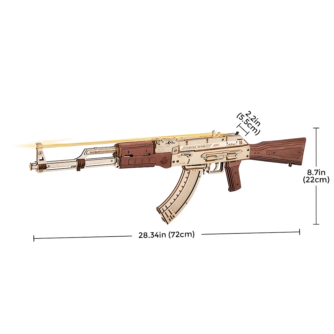 ROKR AK-47 Assault Rifle Toy Gun 3D Wooden Puzzle LQ901 - Image 8