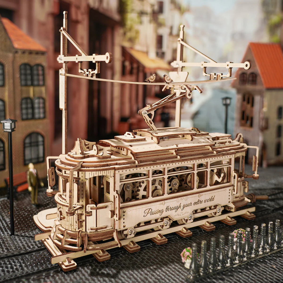 ROKR Classic City Tram 3D Wooden Puzzle LK801 - Image 3