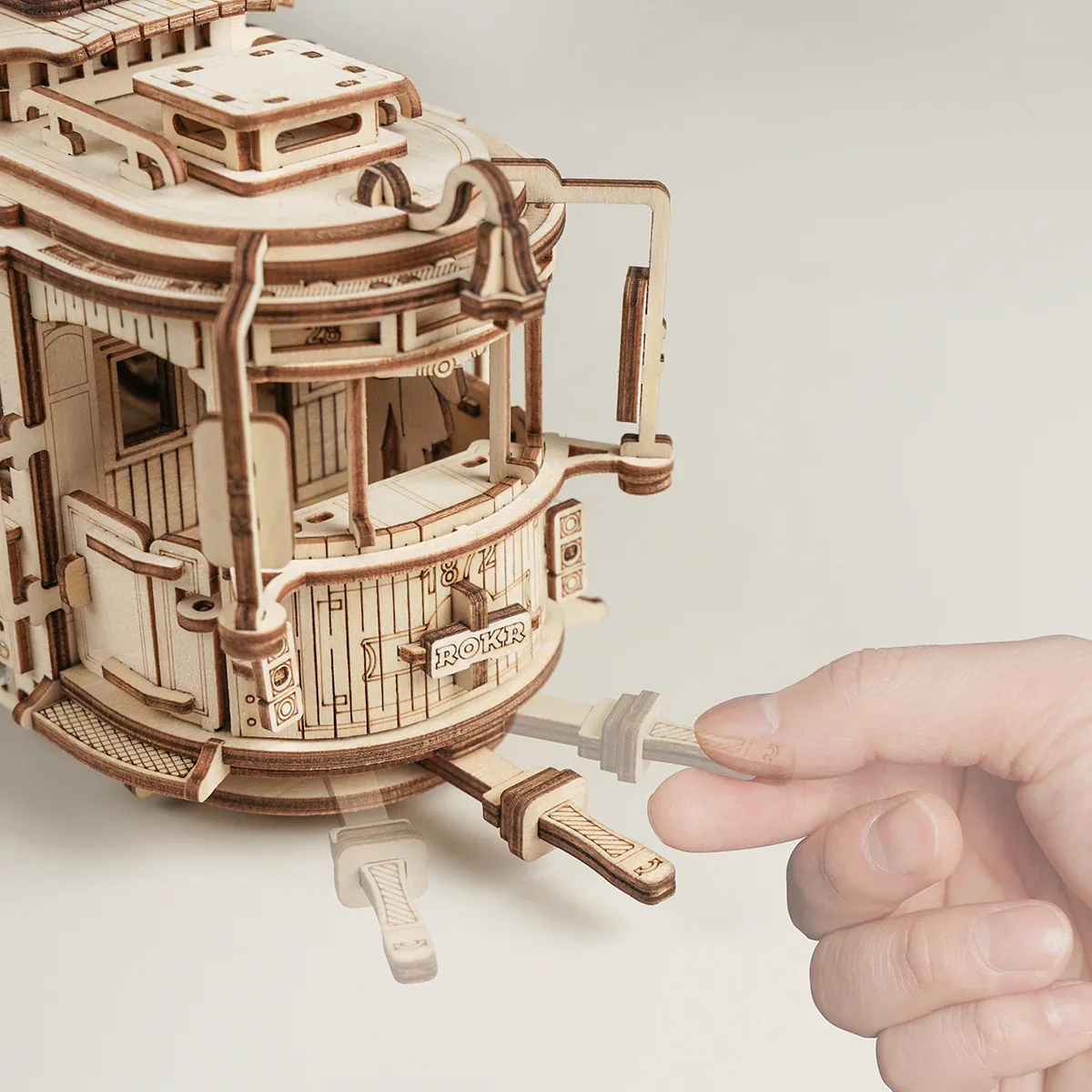 ROKR Classic City Tram 3D Wooden Puzzle LK801 - Image 5
