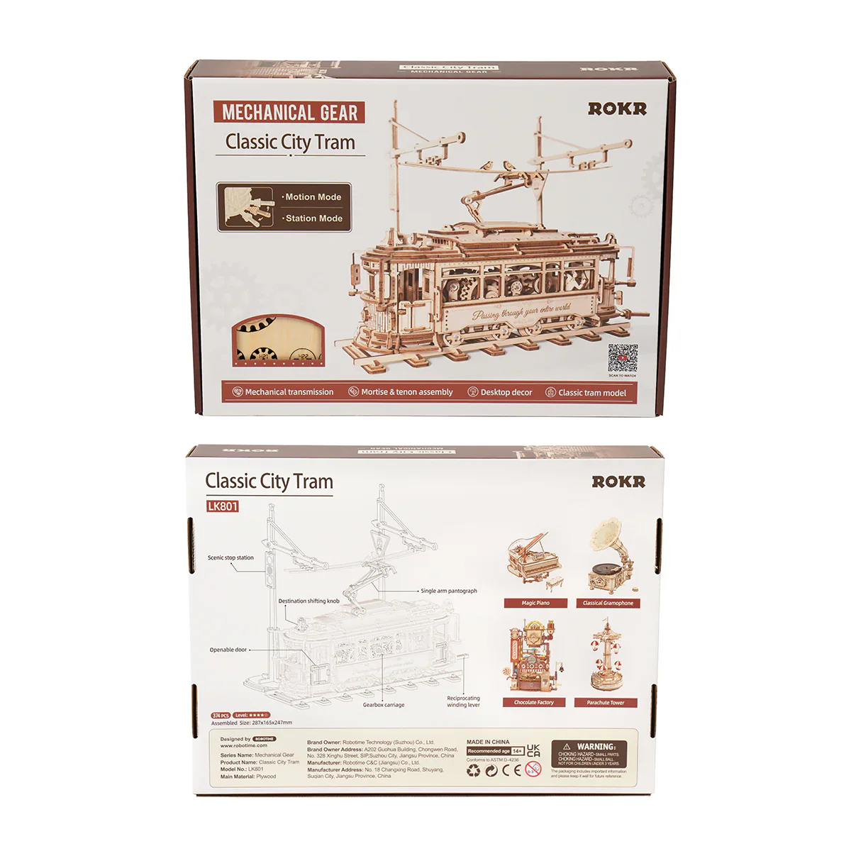 ROKR Classic City Tram 3D Wooden Puzzle LK801 - Image 8