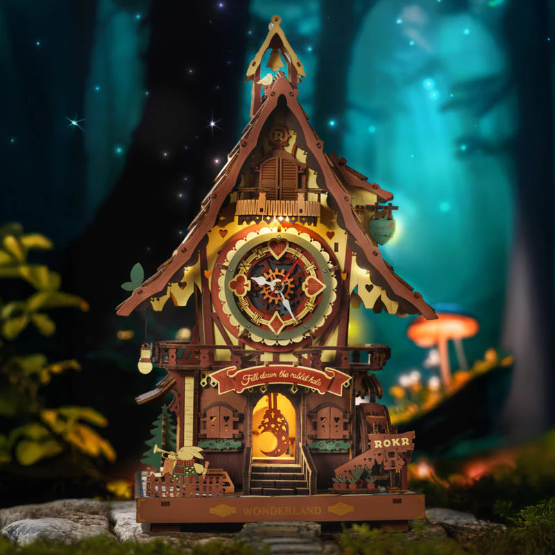 ROKR Cuckoo Clock Mechanical 3D Wooden Puzzle LC901C - Image 2
