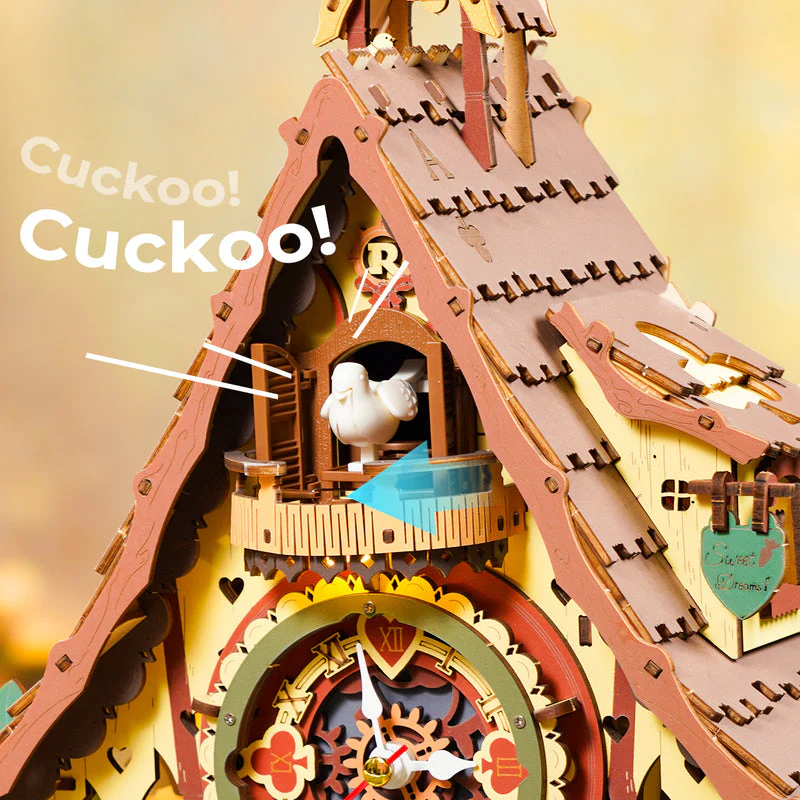 ROKR Cuckoo Clock Mechanical 3D Wooden Puzzle LC901C - Image 4