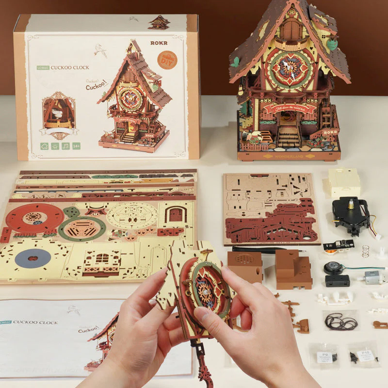 ROKR Cuckoo Clock Mechanical 3D Wooden Puzzle LC901C - Image 7