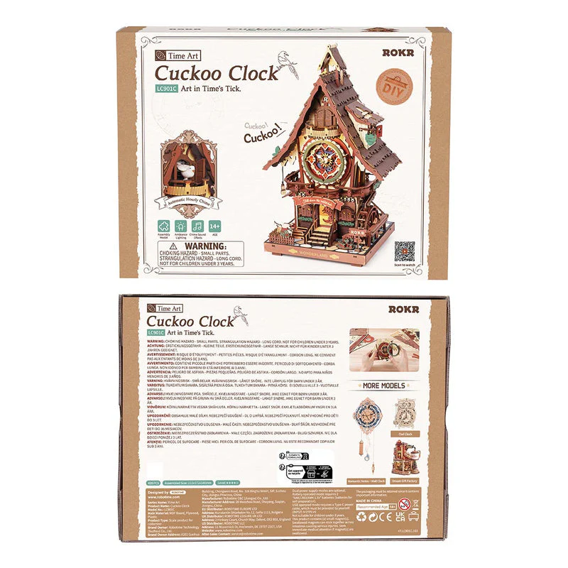 ROKR Cuckoo Clock Mechanical 3D Wooden Puzzle LC901C - Image 8