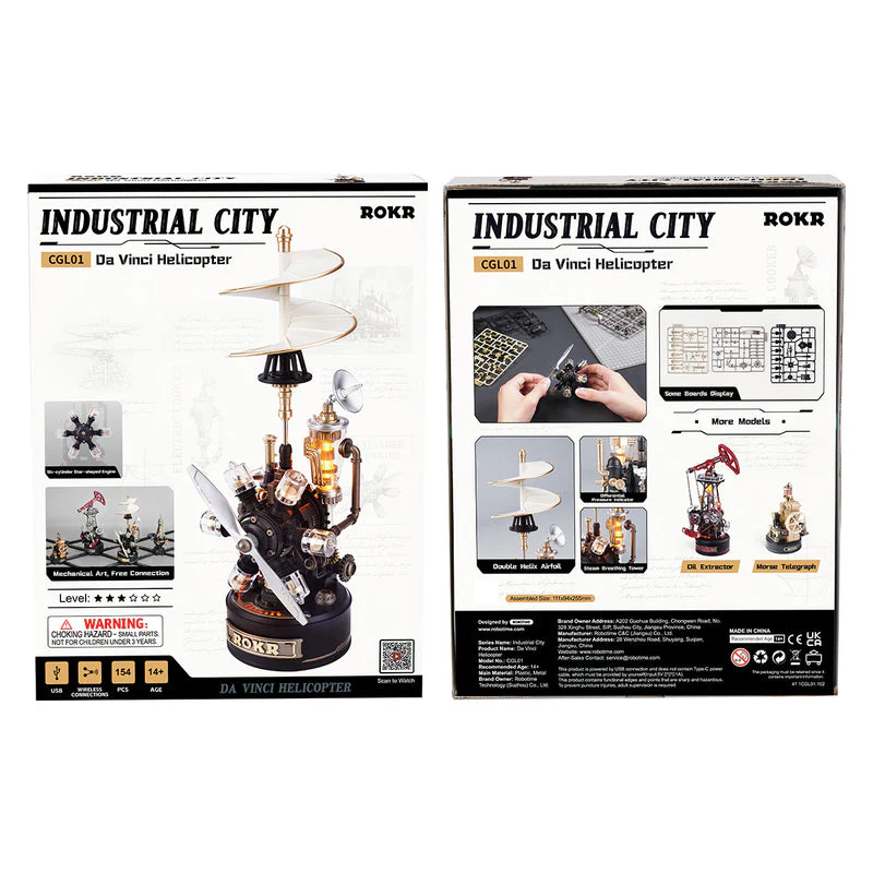 ROKR Da Vinci Helicopter Mechanical 3D Puzzle CGL01 - Image 13
