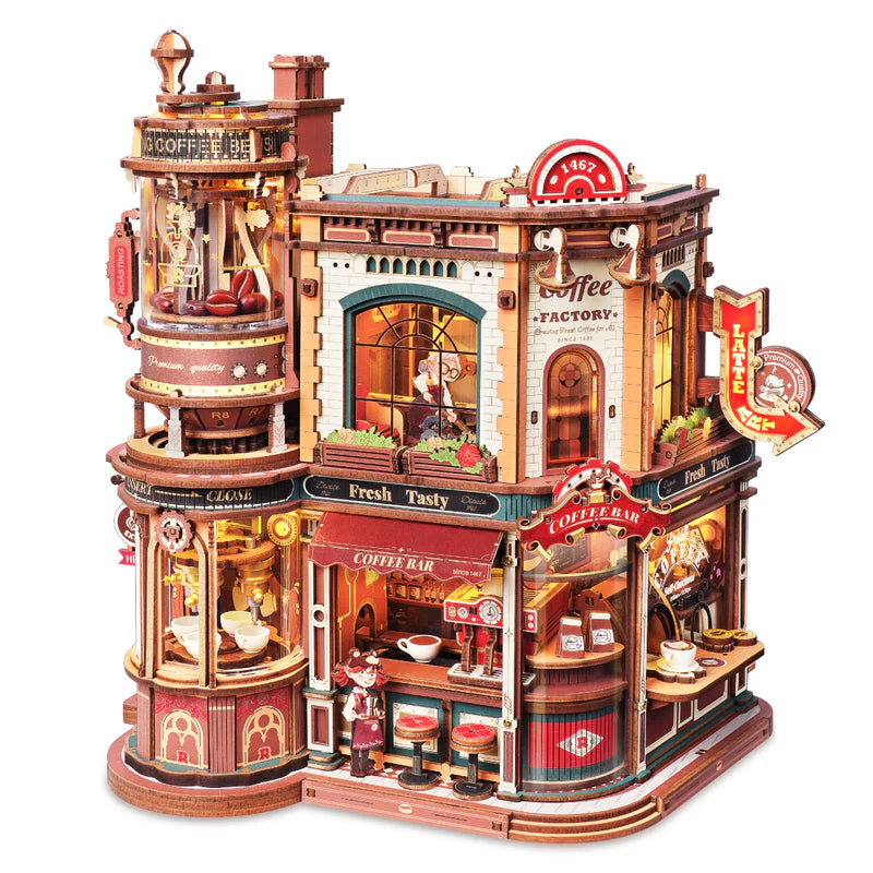 ROKR Dream Coffee Factory Music Box Wooden 3D Puzzle EAB02 [PRE-ORDER]