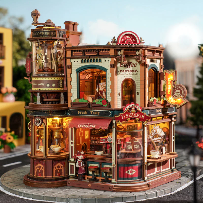 ROKR Dream Coffee Factory Music Box Wooden 3D Puzzle EAB02 [PRE-ORDER] - Image 6