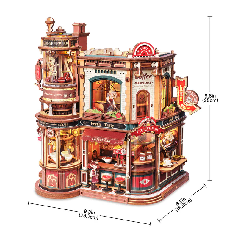 ROKR Dream Coffee Factory Music Box Wooden 3D Puzzle EAB02 [PRE-ORDER] - Image 8