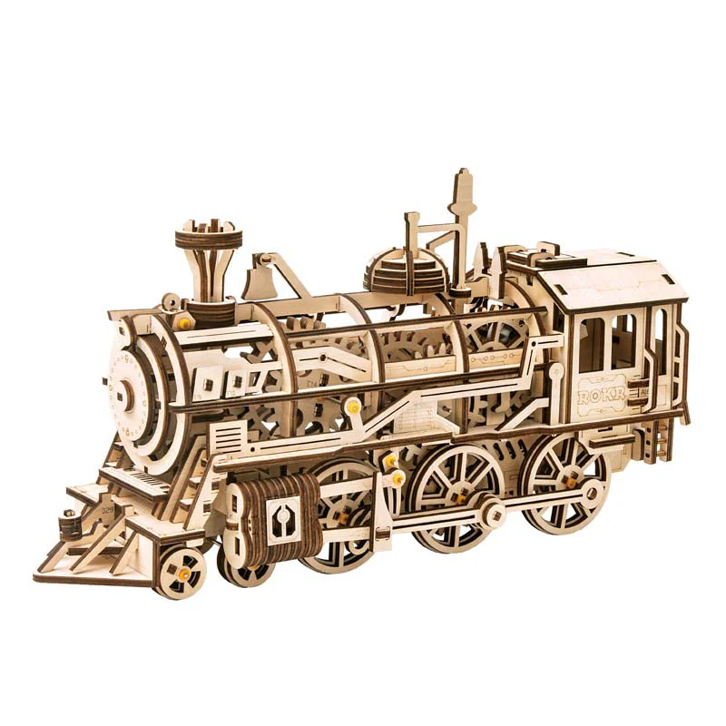 ROKR Locomotive Mechanical Wooden Train Kit LK701