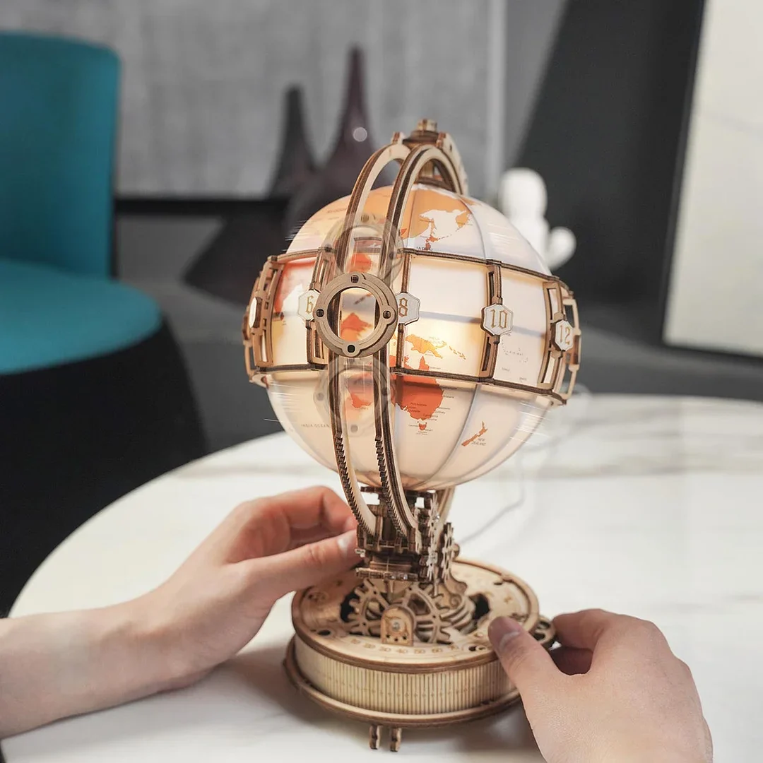 ROKR Luminous Globe 3D Wooden Puzzle ST003 - Image 3