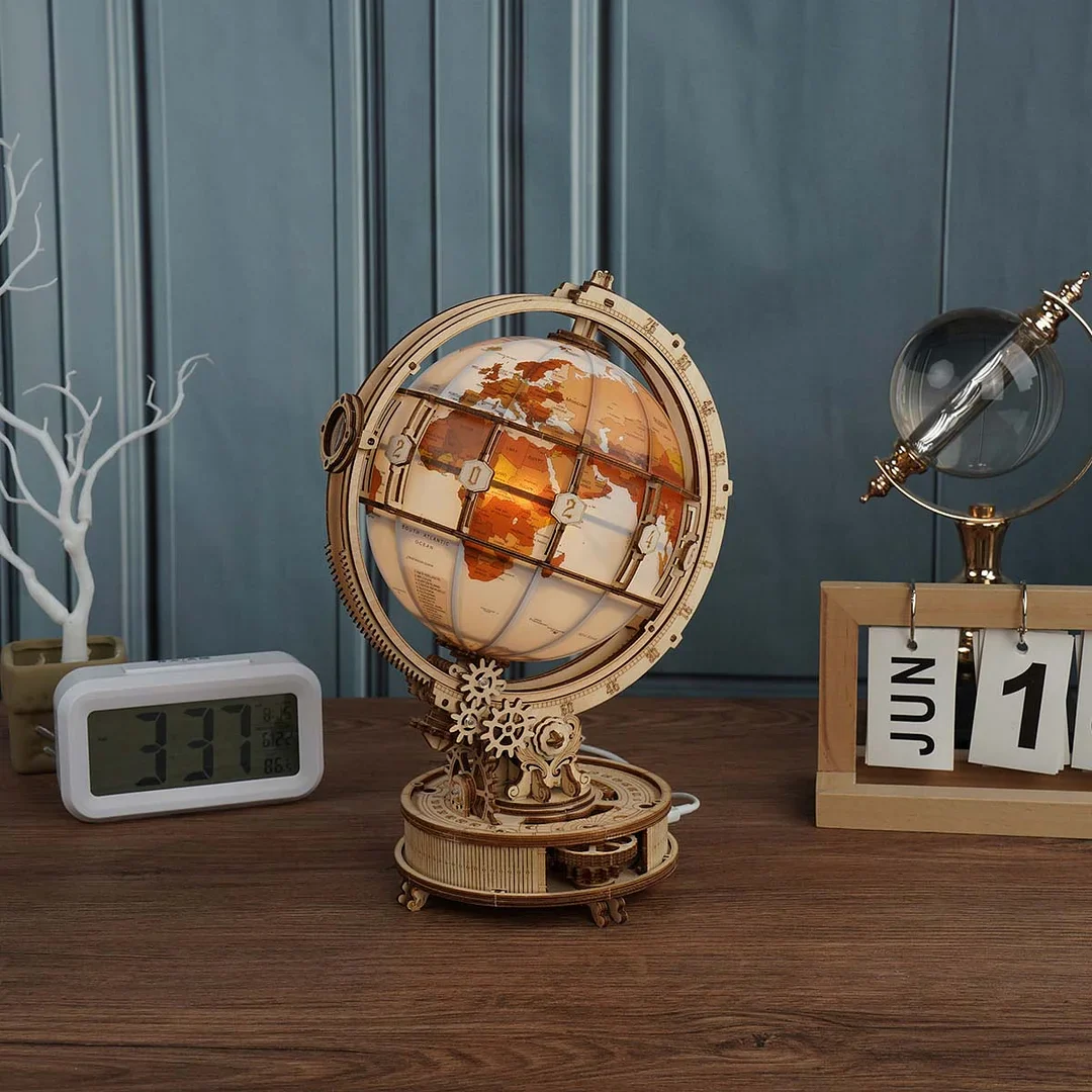 ROKR Luminous Globe 3D Wooden Puzzle ST003 - Image 4