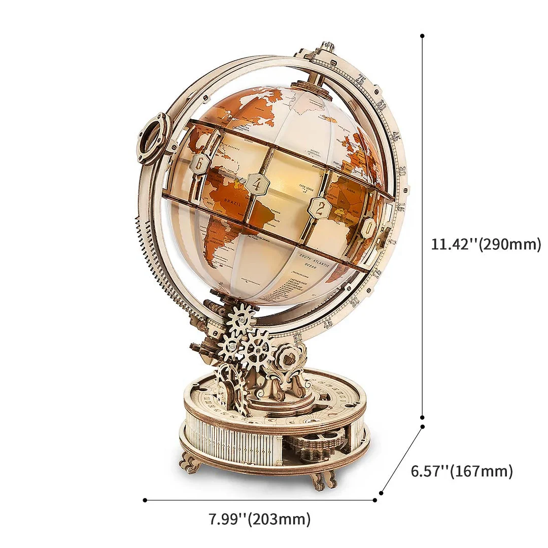 ROKR Luminous Globe 3D Wooden Puzzle ST003 - Image 6