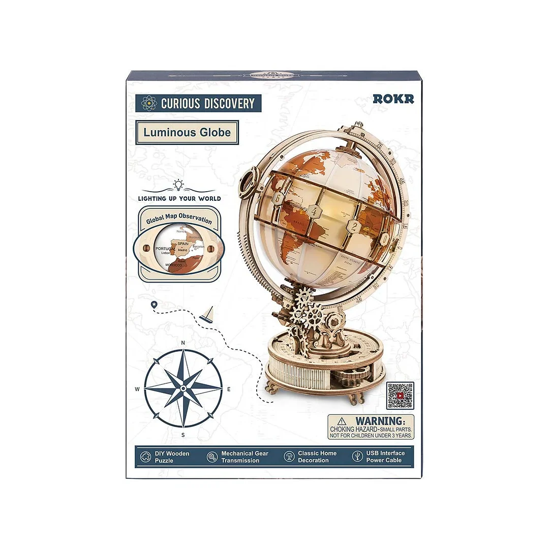 ROKR Luminous Globe 3D Wooden Puzzle ST003 - Image 7