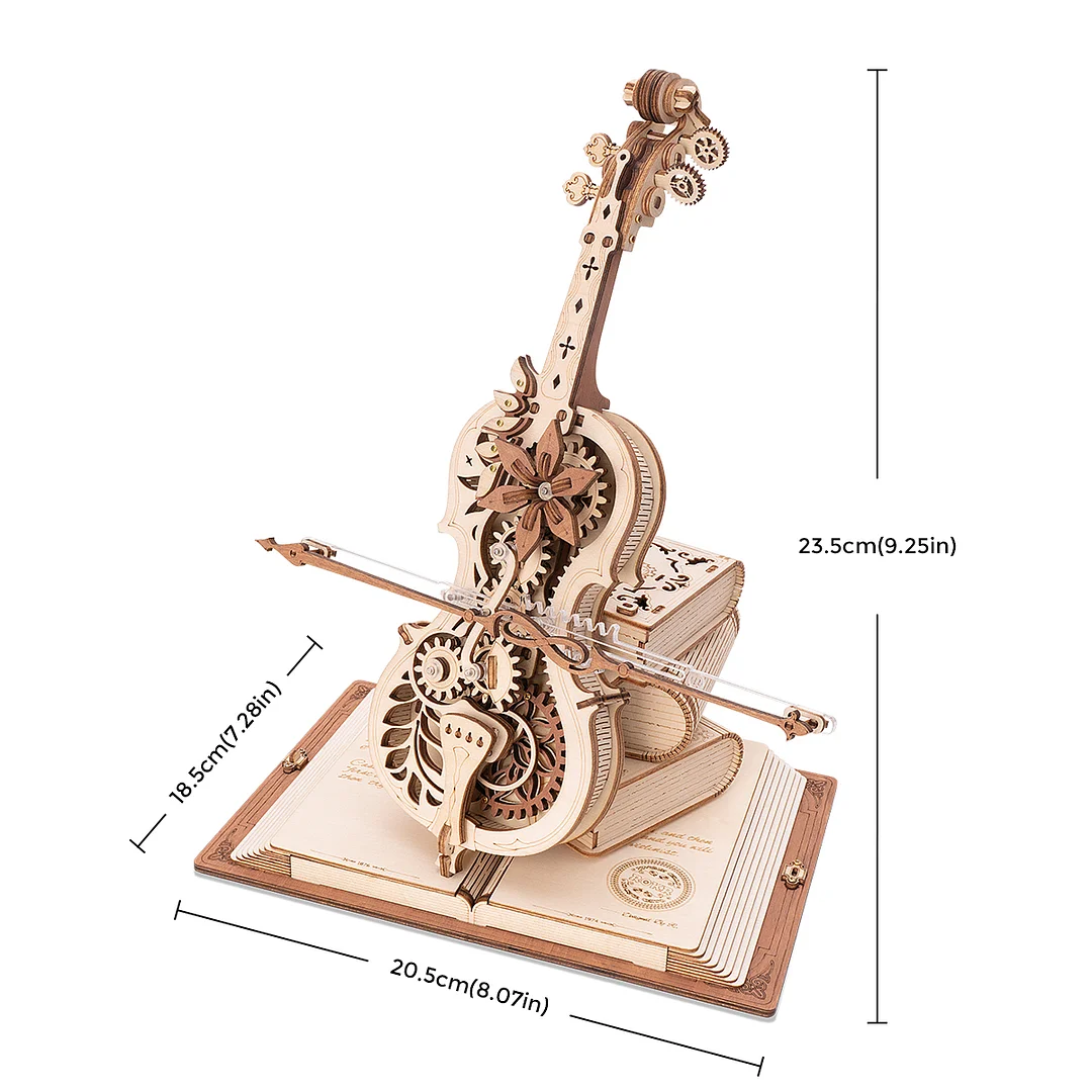 ROKR Magic Cello Mechanical Music Box 3D Wooden Puzzle AMK63 - Image 6