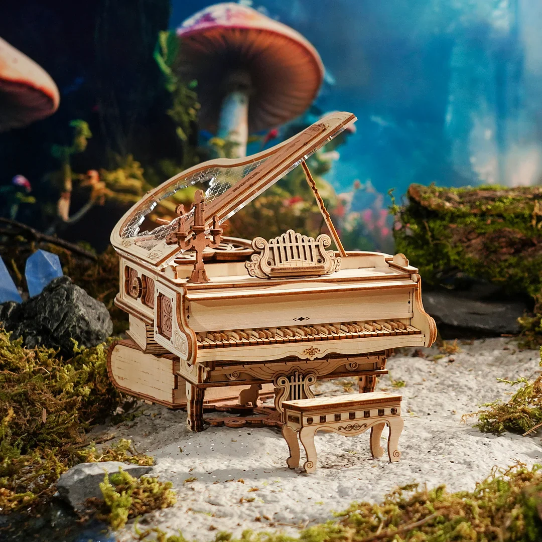 ROKR Magic Piano Mechanical Music Box 3D Wooden Puzzle AMK81 - Image 2