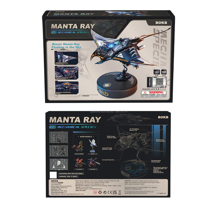 ROKR Manta Ray Mechanical 3D Puzzle Kit MI06 - Image 8