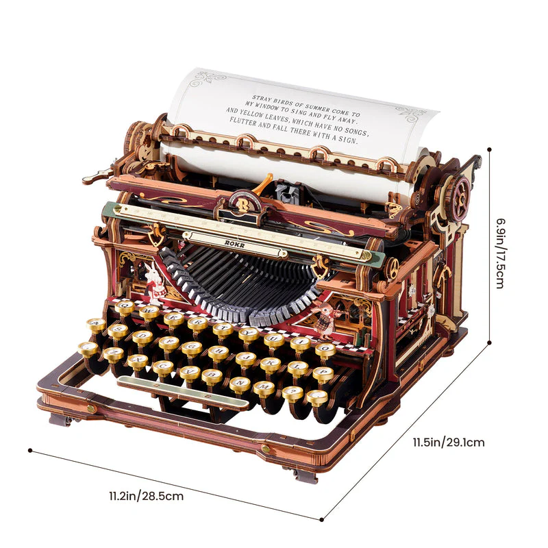 ROKR Mechanical Typewriter Wooden 3D Puzzle LK703C (Magic Version) [PRE-ORDER] - Image 8