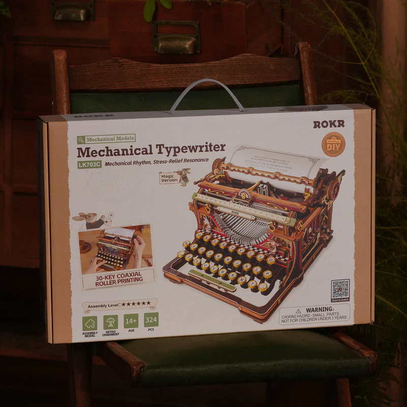 ROKR Mechanical Typewriter Wooden 3D Puzzle LK703C (Magic Version) [PRE-ORDER] - Image 9