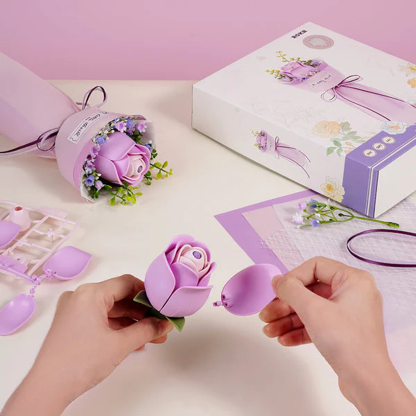 ROKR - Purple Rose DIY Bouquet 3D Puzzle AF021 - Image 3