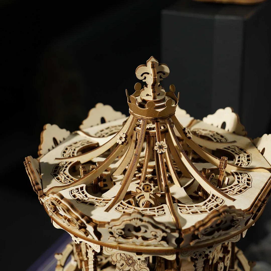ROKR Romantic Carousel Mechanical Music Box 3D Wooden Puzzle AMK62 - Image 4