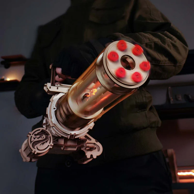 ROKR Rotating-Barrel Machine Gun Toy 3D Wooden Puzzle LQA01 - Image 6