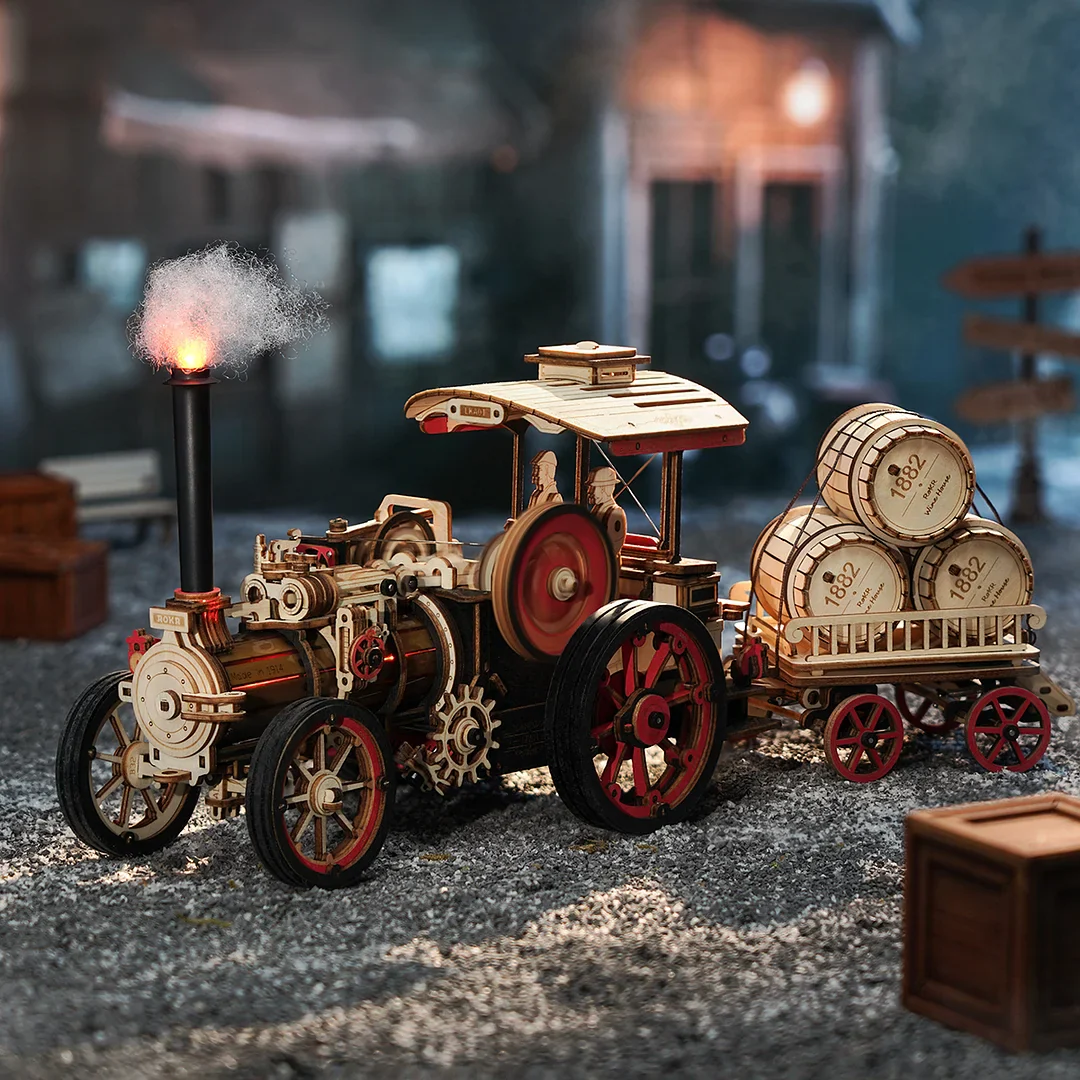 ROKR Steam Engine Mechanical 3D Wooden Puzzle LKA01 (Battery powered) - Image 2