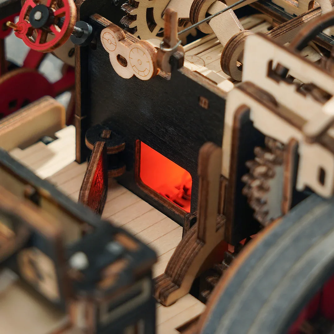 ROKR Steam Engine Mechanical 3D Wooden Puzzle LKA01 (Battery powered) - Image 4