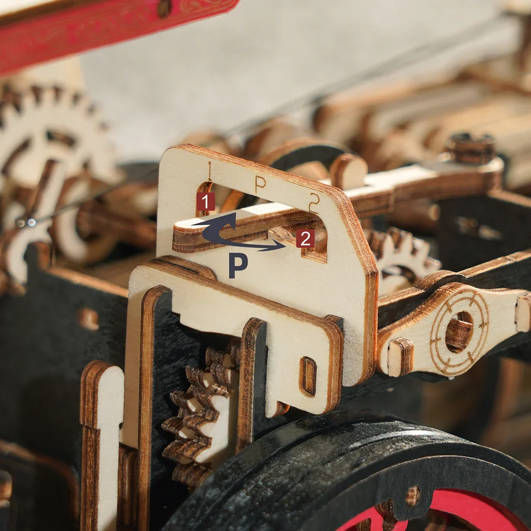 ROKR Steam Engine Mechanical 3D Wooden Puzzle LKA01 (Battery powered) - Image 5