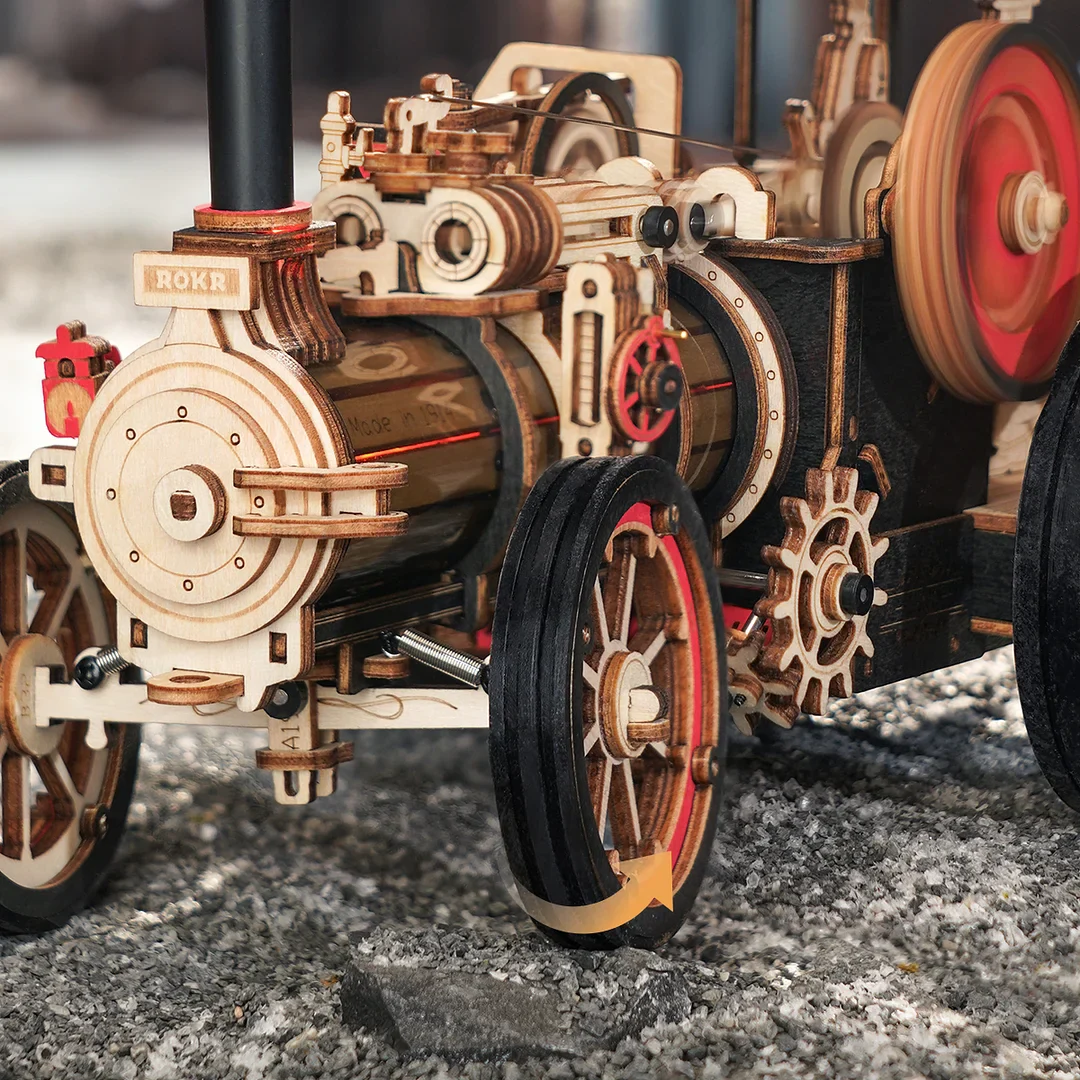 ROKR Steam Engine Mechanical 3D Wooden Puzzle LKA01 (Battery powered) - Image 6