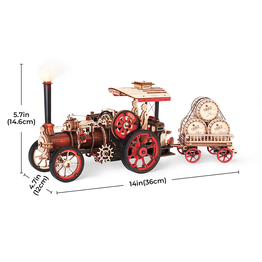 ROKR Steam Engine Mechanical 3D Wooden Puzzle LKA01 (Battery powered) - Image 8
