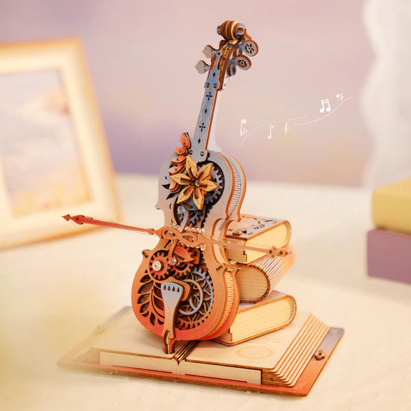 ROKR - Symphony of Gorgeous Dreams Mechanical Cello Music Box 3D Wooden Puzzle AMK63M - Image 4
