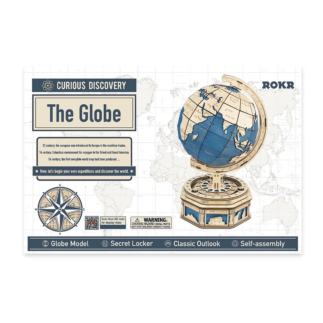 ROKR The Globe Model 3D Wooden Puzzle ST002 - Image 6