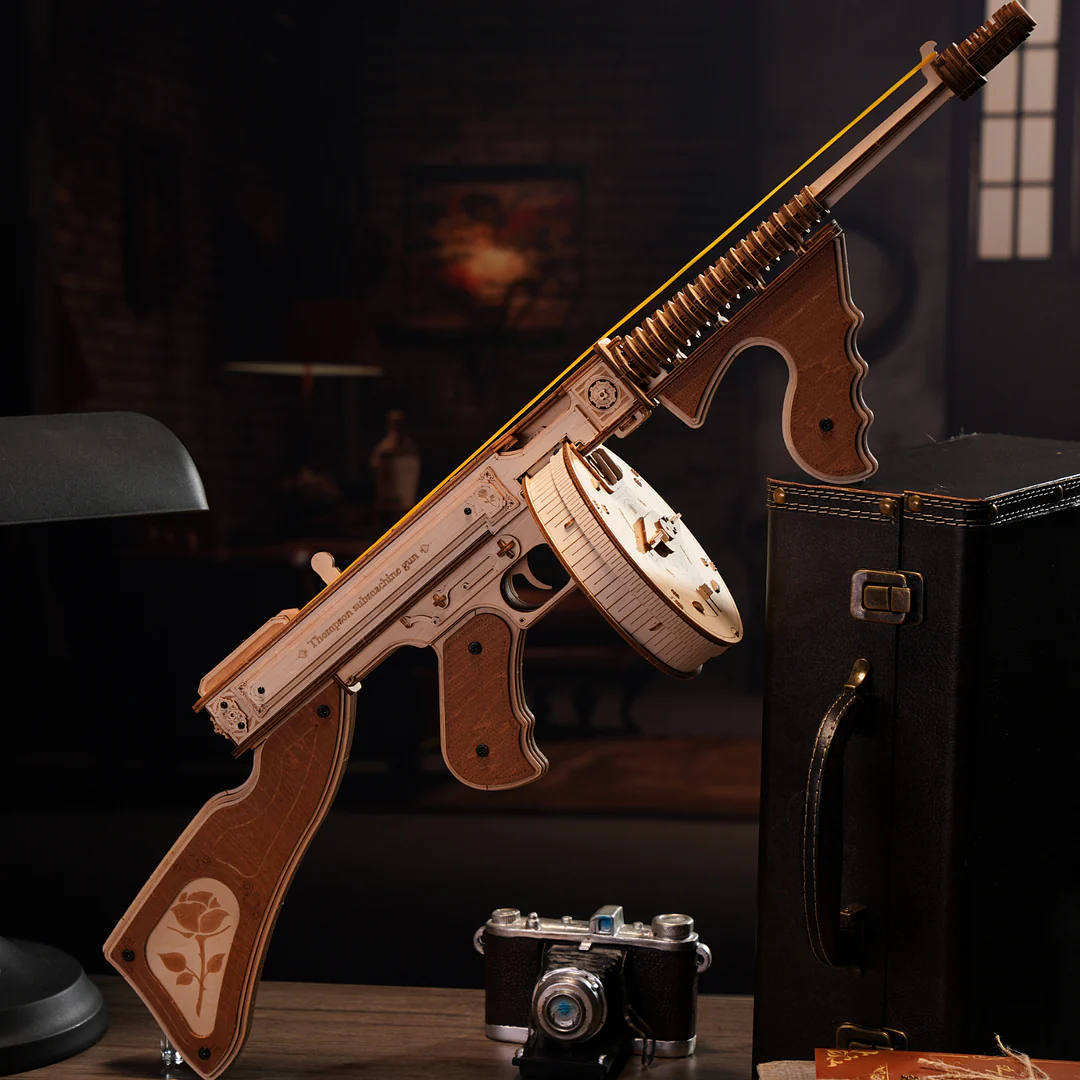 ROKR Thompson Submachine Toy Gun 3D Wooden Puzzle LQB01 - Image 2