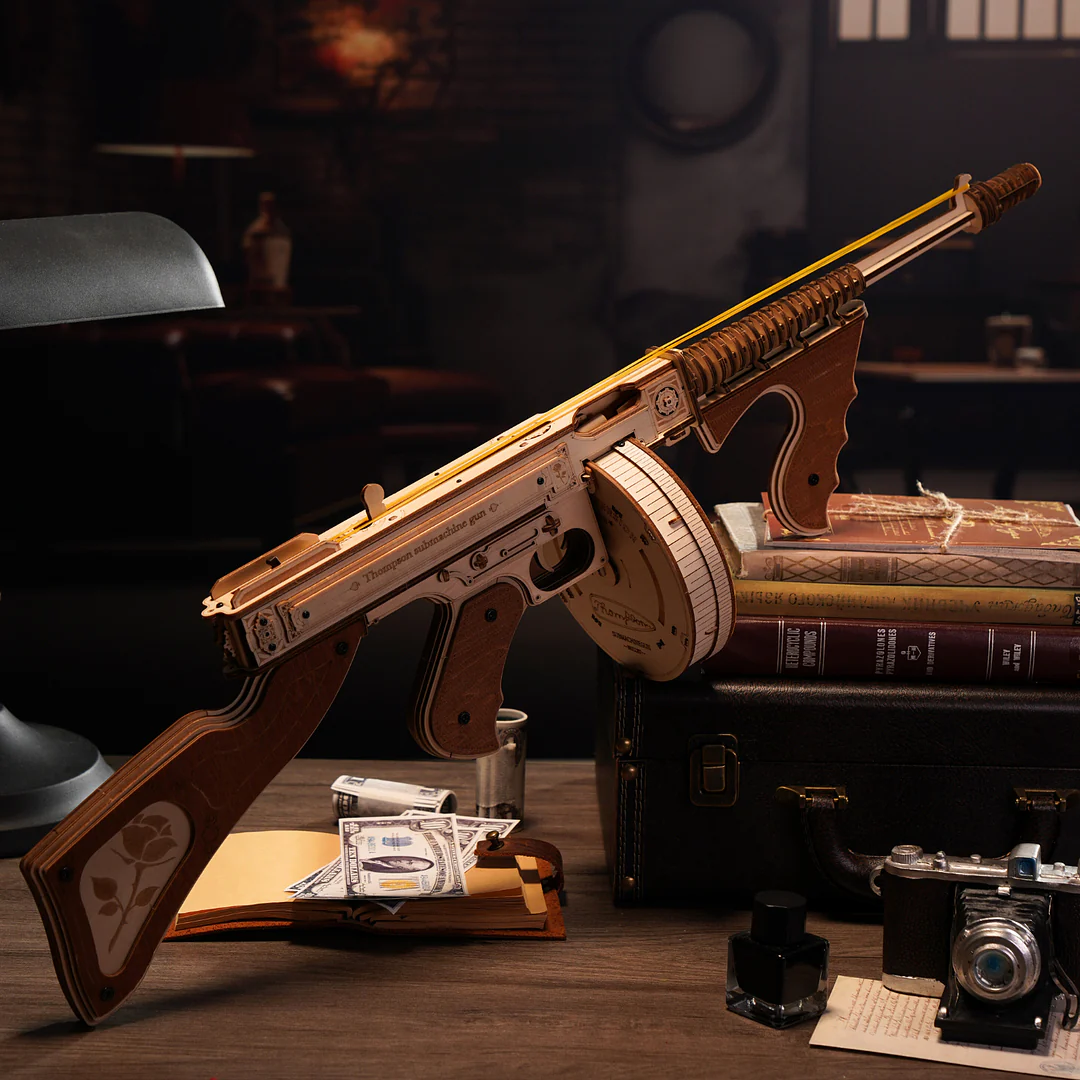 ROKR Thompson Submachine Toy Gun 3D Wooden Puzzle LQB01 - Image 3
