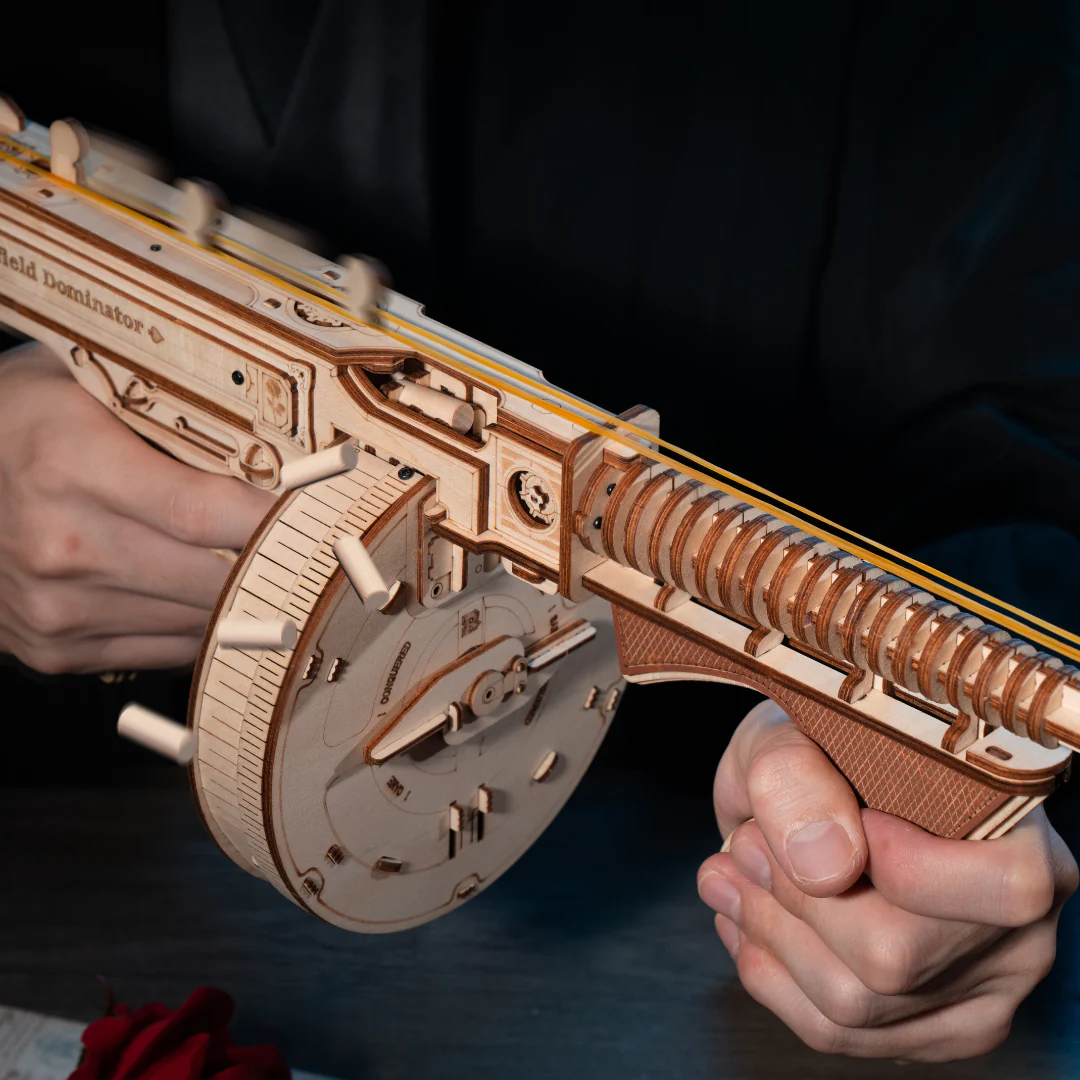 ROKR Thompson Submachine Toy Gun 3D Wooden Puzzle LQB01 - Image 4