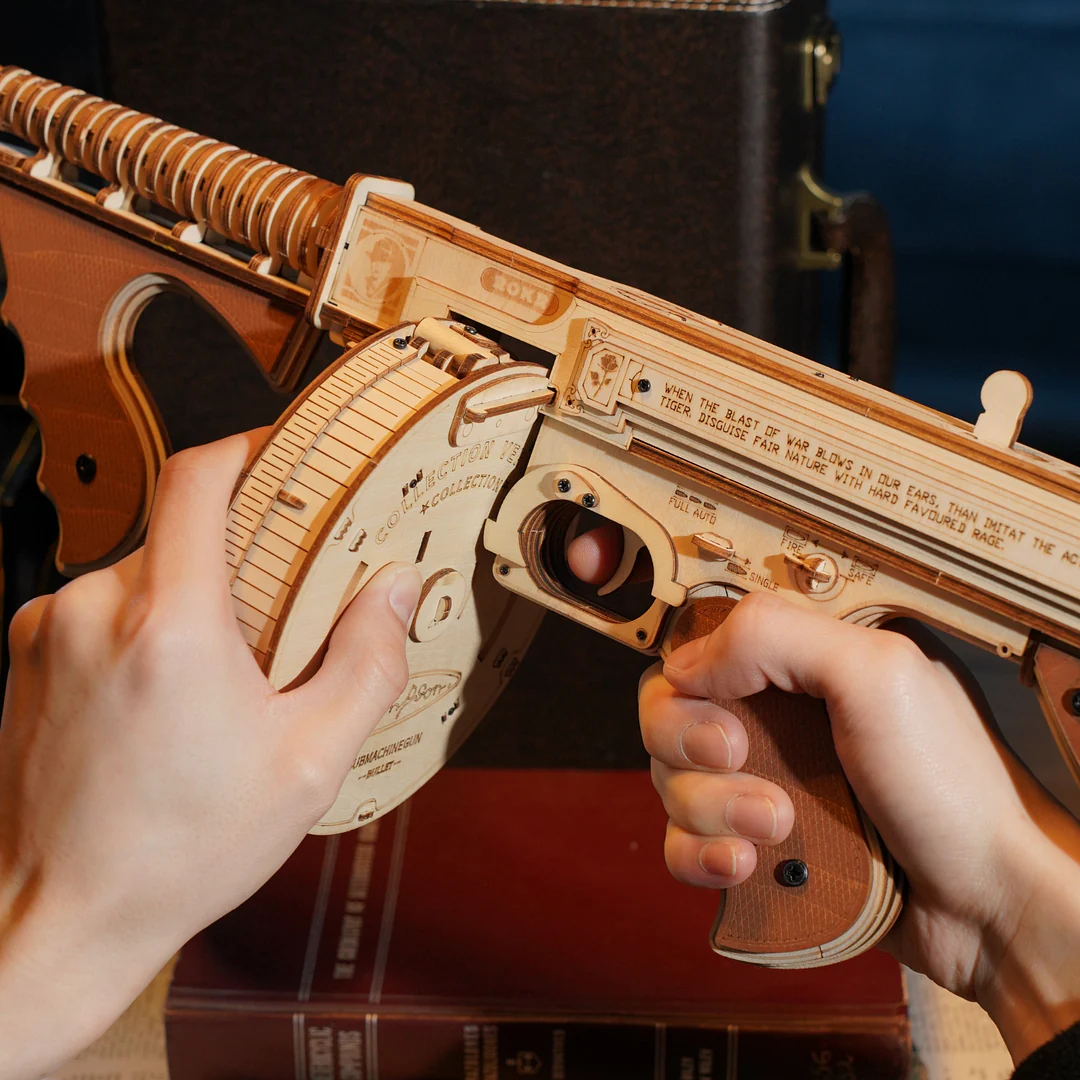 ROKR Thompson Submachine Toy Gun 3D Wooden Puzzle LQB01 - Image 7