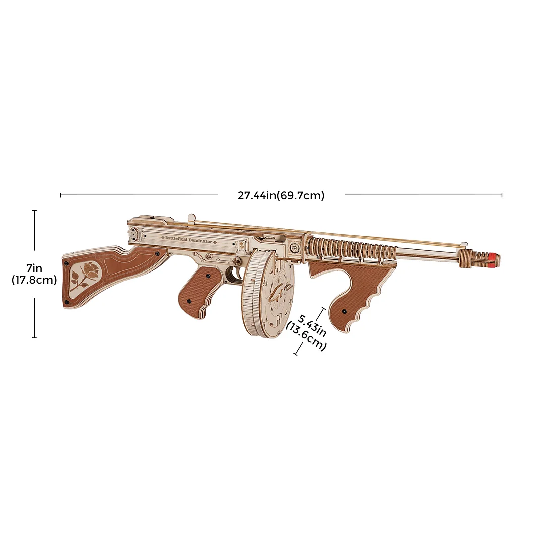 ROKR Thompson Submachine Toy Gun 3D Wooden Puzzle LQB01 - Image 9