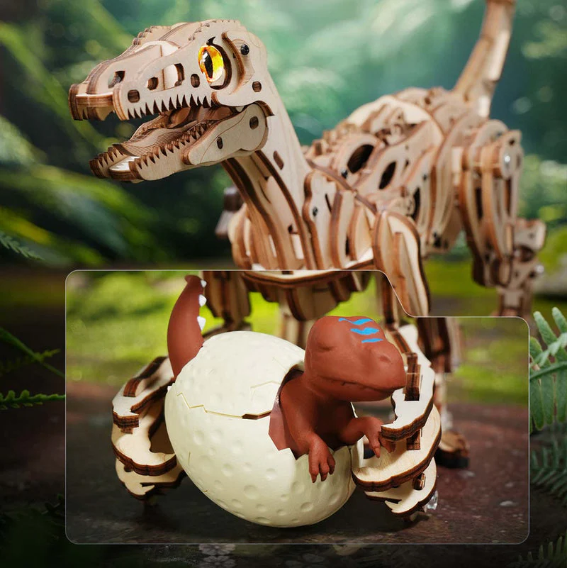 ROKR Velociraptor Mechanical 3D Wooden Puzzle LD01 - Image 5