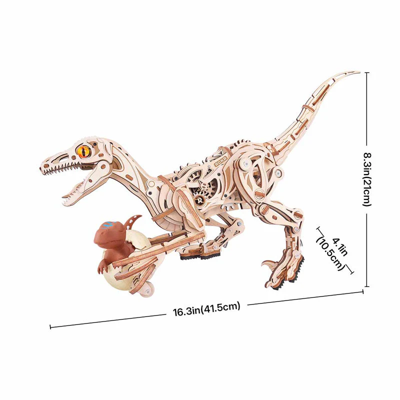 ROKR Velociraptor Mechanical 3D Wooden Puzzle LD01 - Image 7