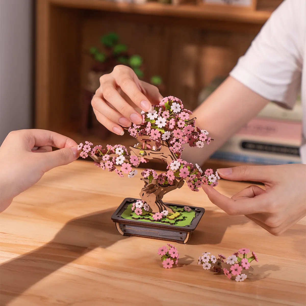 Rolife Sakura Bonsai DIY Wooden 3D Puzzle TG415 - Image 5