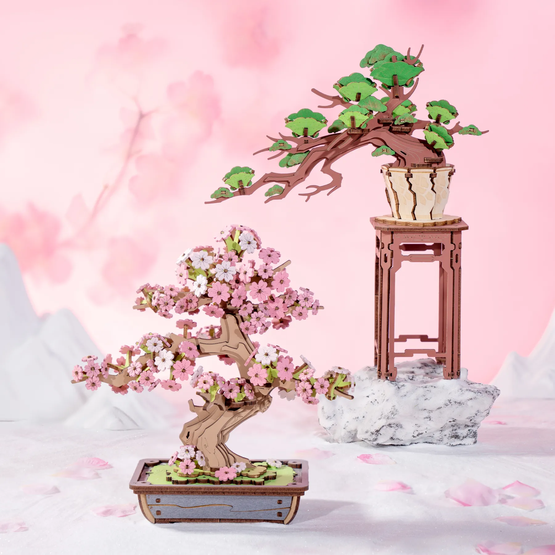 Rolife Sakura Bonsai DIY Wooden 3D Puzzle TG415 - Image 6