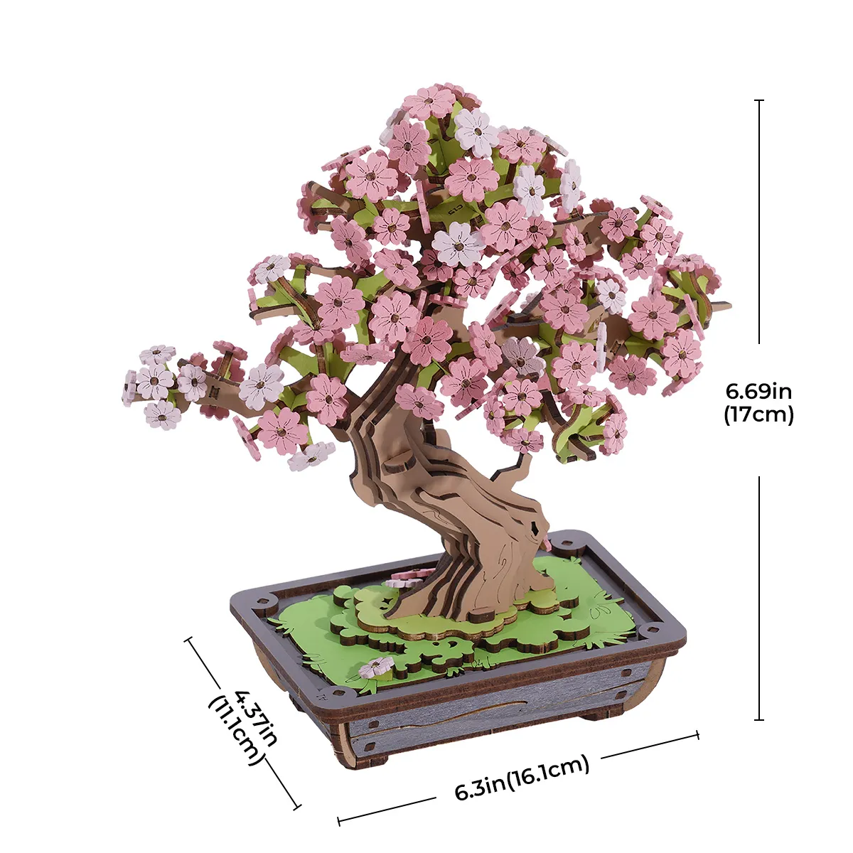 Rolife Sakura Bonsai DIY Wooden 3D Puzzle TG415 - Image 7