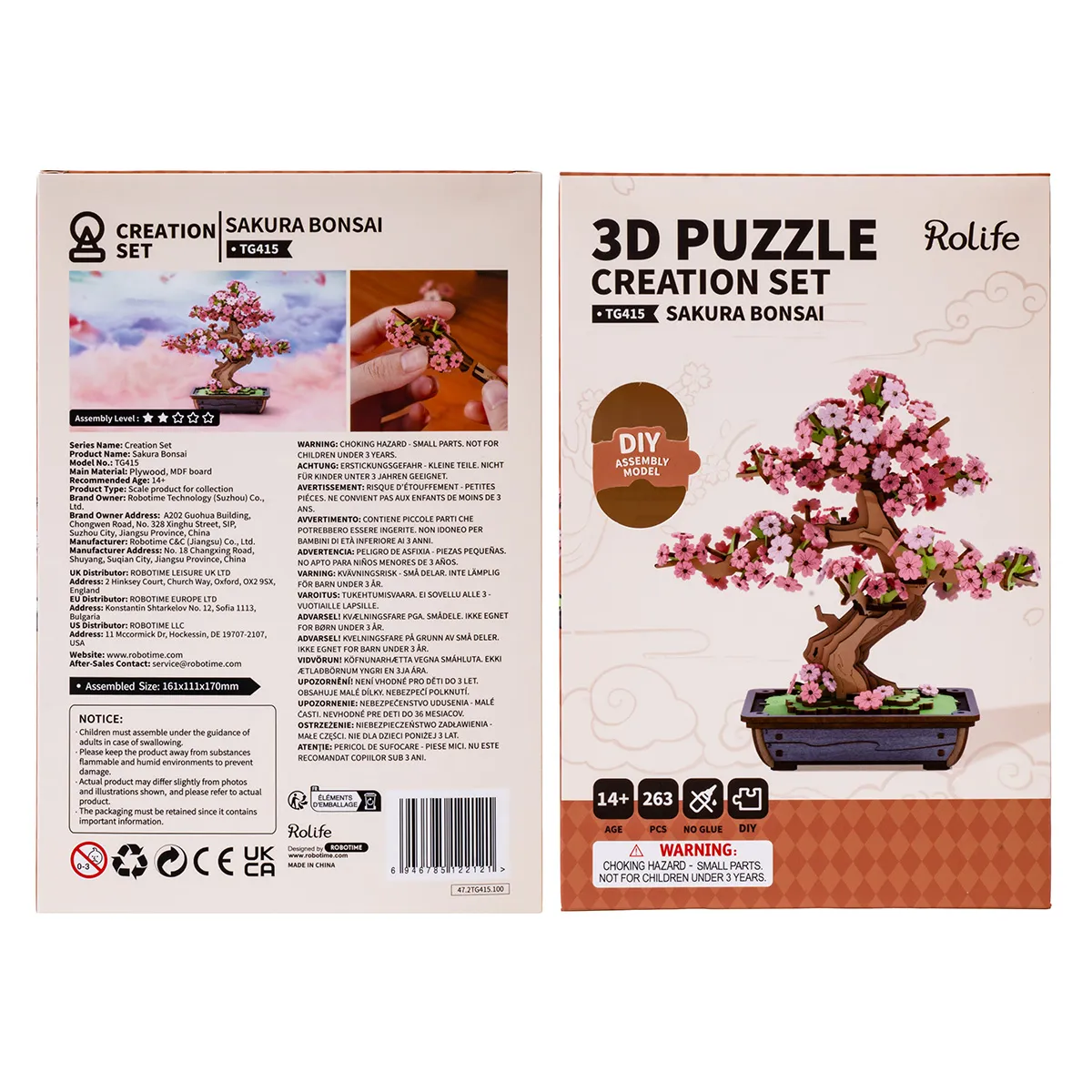 Rolife Sakura Bonsai DIY Wooden 3D Puzzle TG415 - Image 8