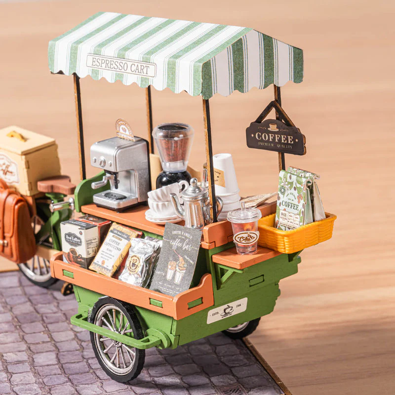 Rolife Aromatic Coffee Cart DIY Miniature House DG182 [PRE-ORDER] - Image 5