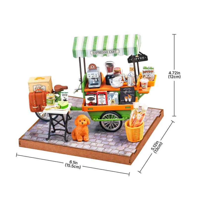 Rolife Aromatic Coffee Cart DIY Miniature House DG182 [PRE-ORDER] - Image 8