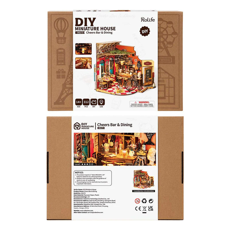 Rolife Cheers Bar & Dining DIY Miniature House DG173 - Image 8