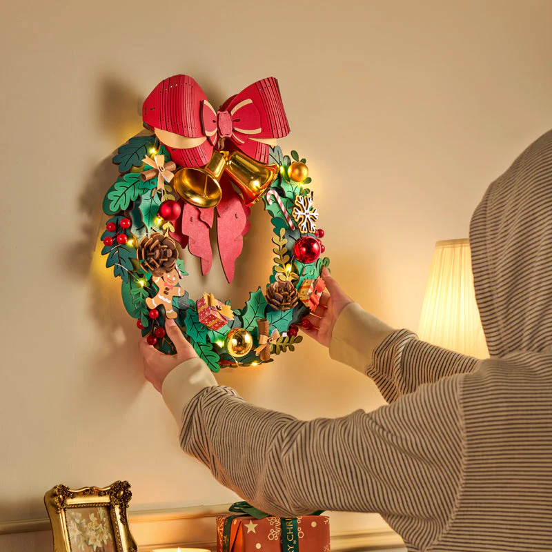 Rolife Christmas Wreath 3D Wooden Puzzle TGL04 - Image 4