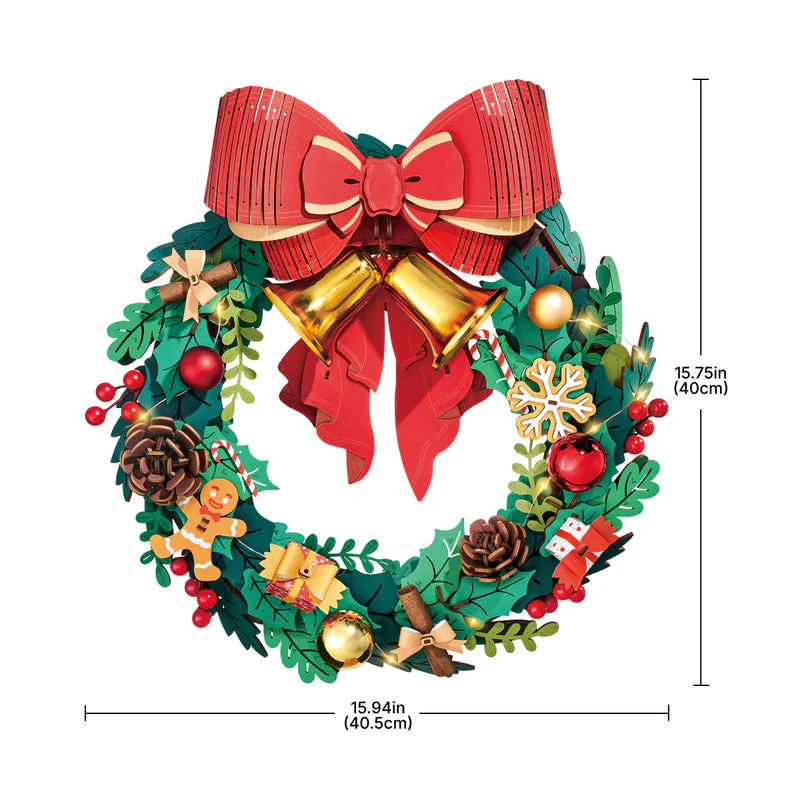 Rolife Christmas Wreath 3D Wooden Puzzle TGL04 - Image 5