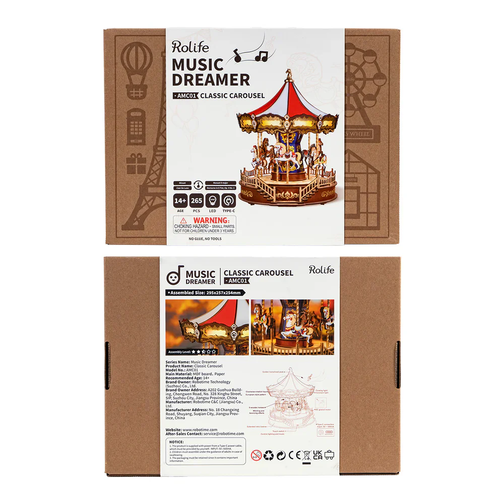 Rolife Classic Carousel 3D Wooden Puzzle - AMC01 - Image 6