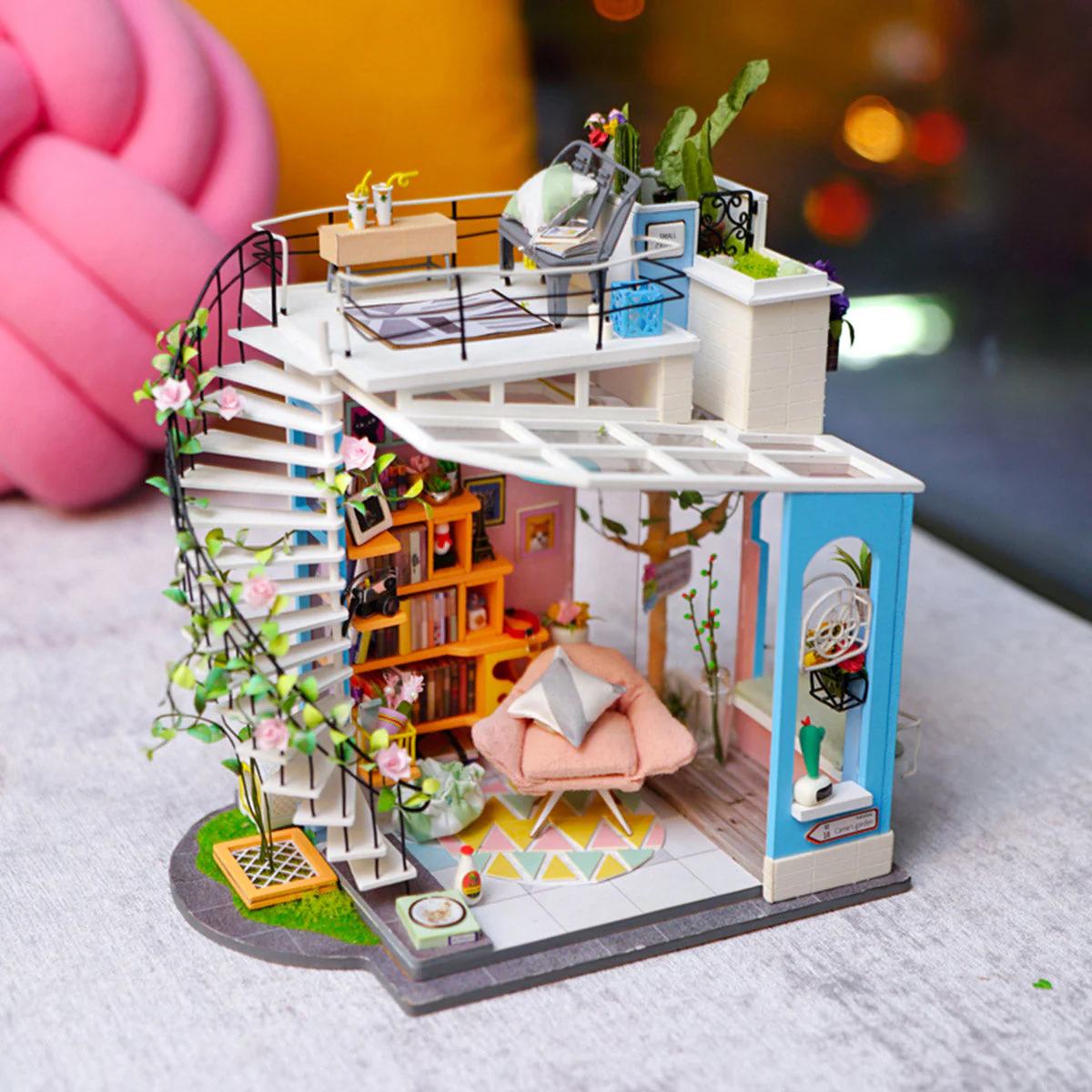 Rolife Dora's Loft DIY Miniature Dollhouse Kit DG12 - Image 2